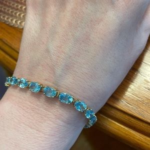 Blue topaz 10k gold tennis bracelet
